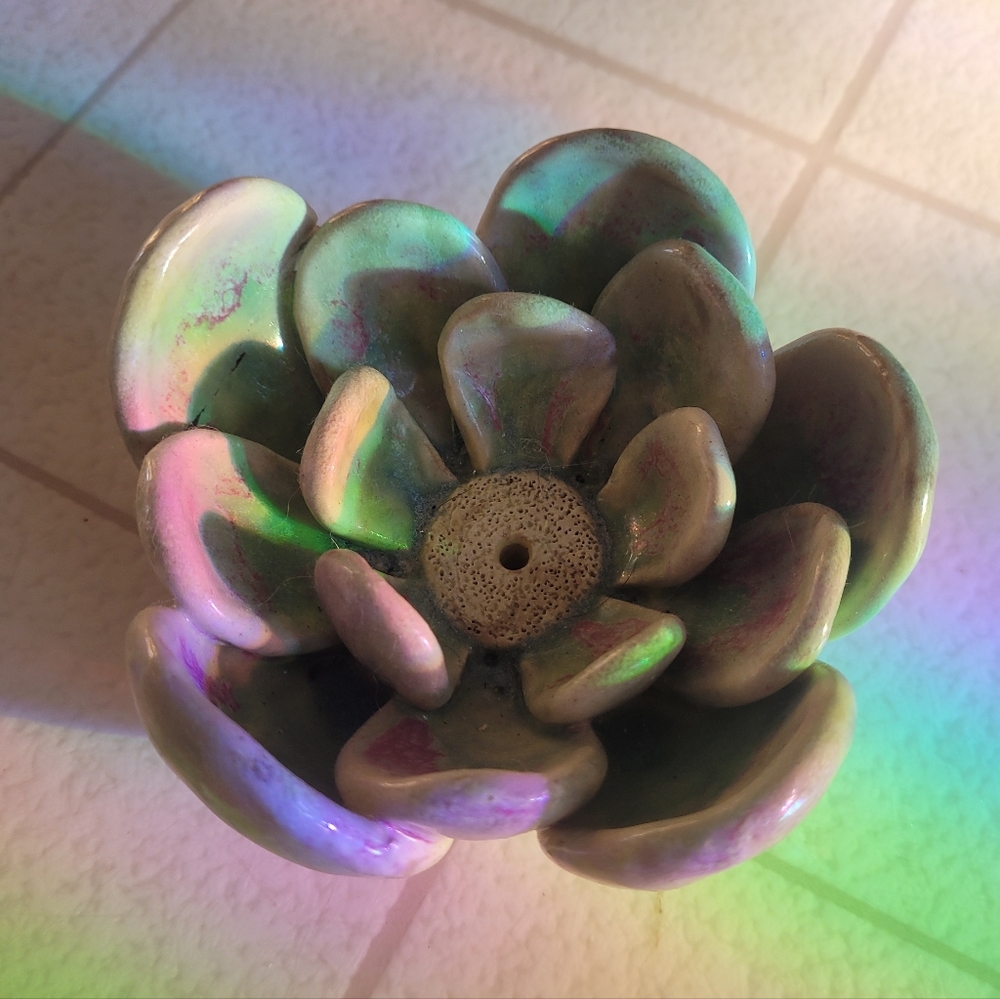 Ceramic Floral Incense Holder Decor    Handmade Gifts Boho - Picture 2 of 5